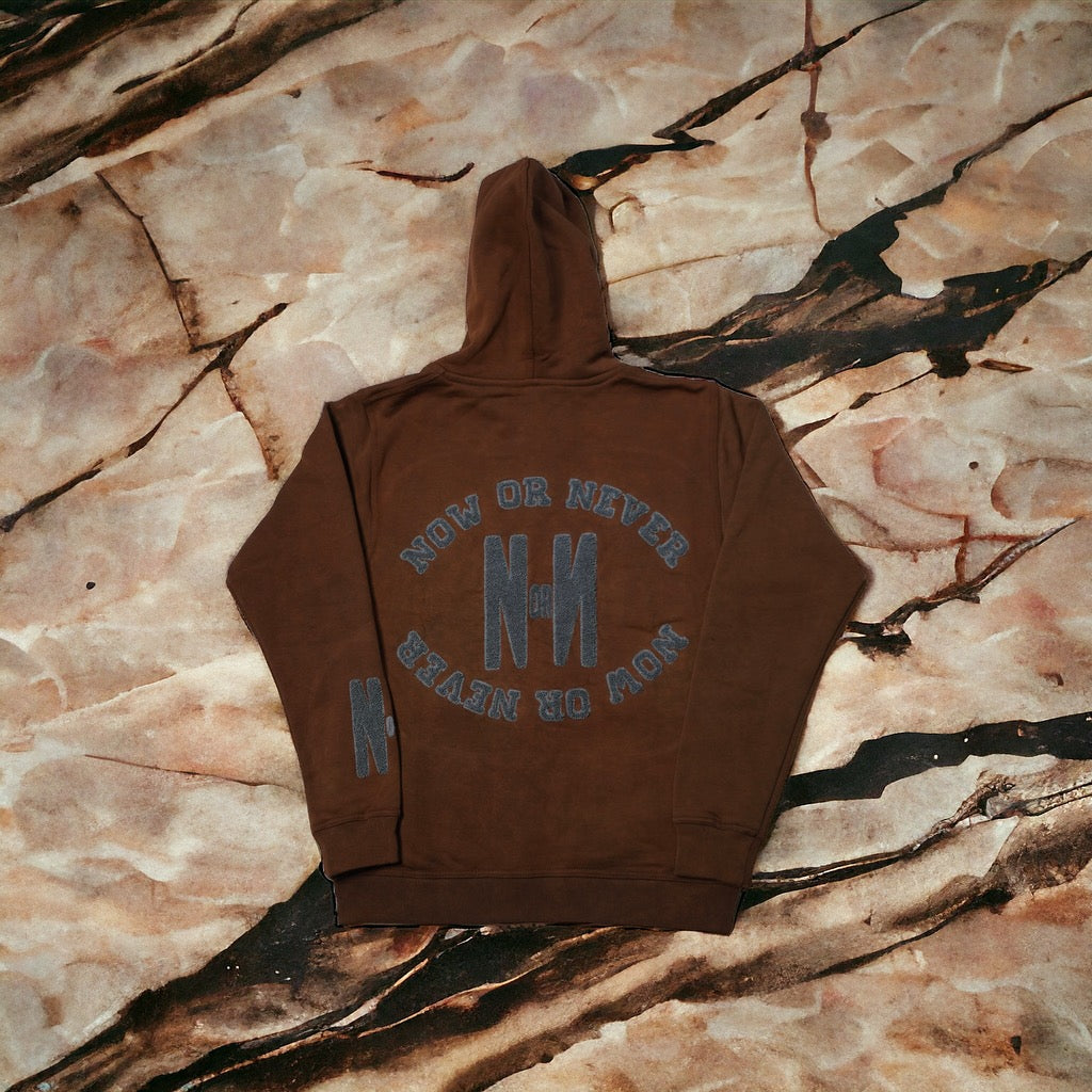 NOW OR NEVER Chenille Patch Zip Up
