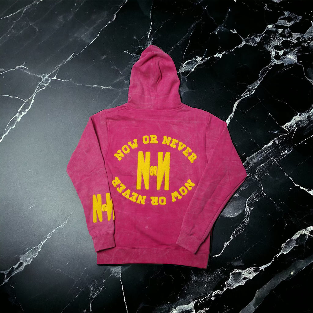 NOW OR NEVER Chenille Patch Zip Up