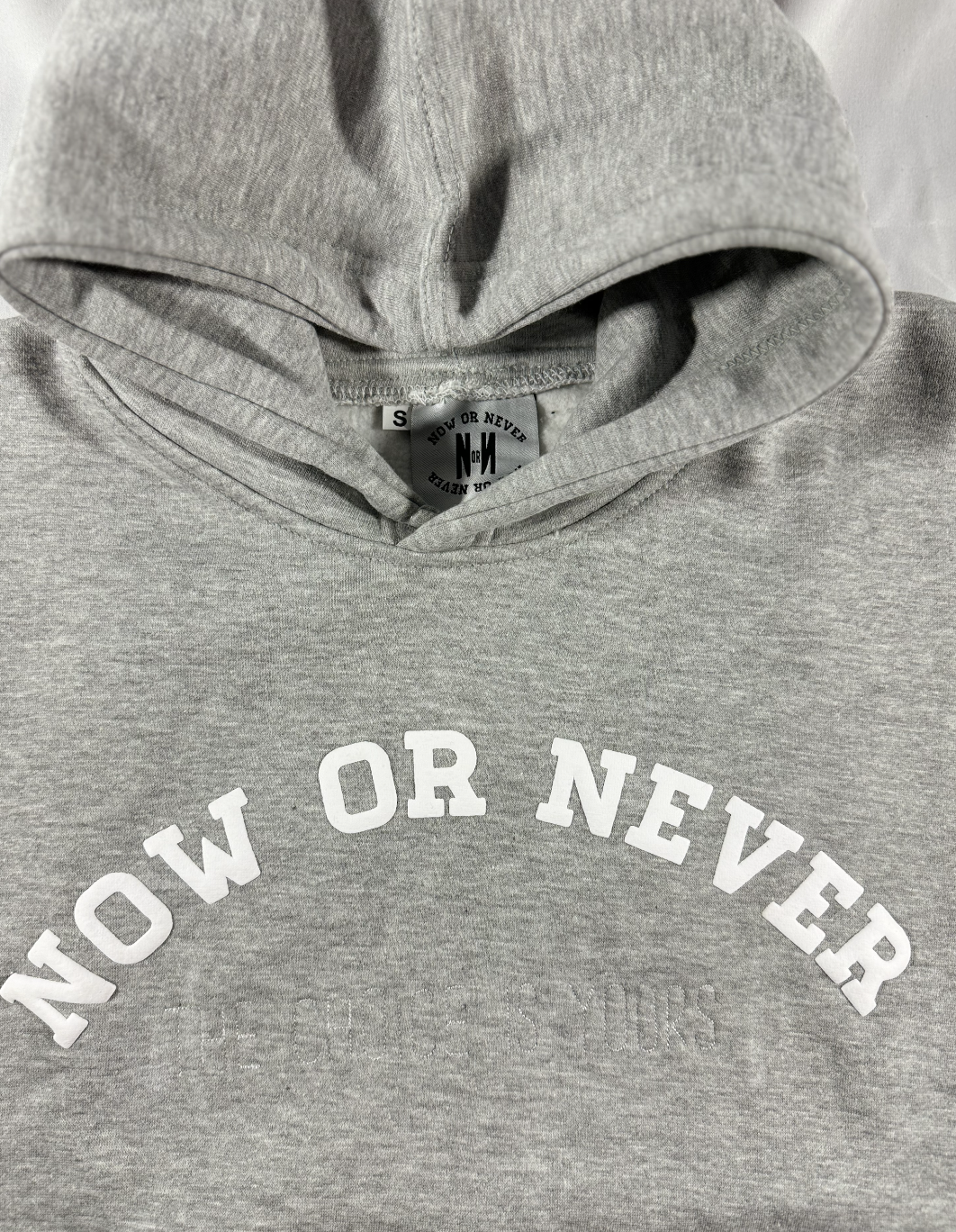 Gray NOW OR NEVER Hoodie