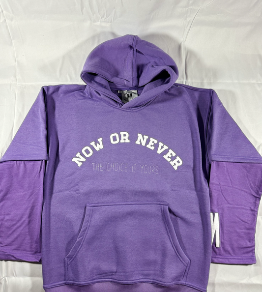 Purple NOW OR NEVER Hoodie