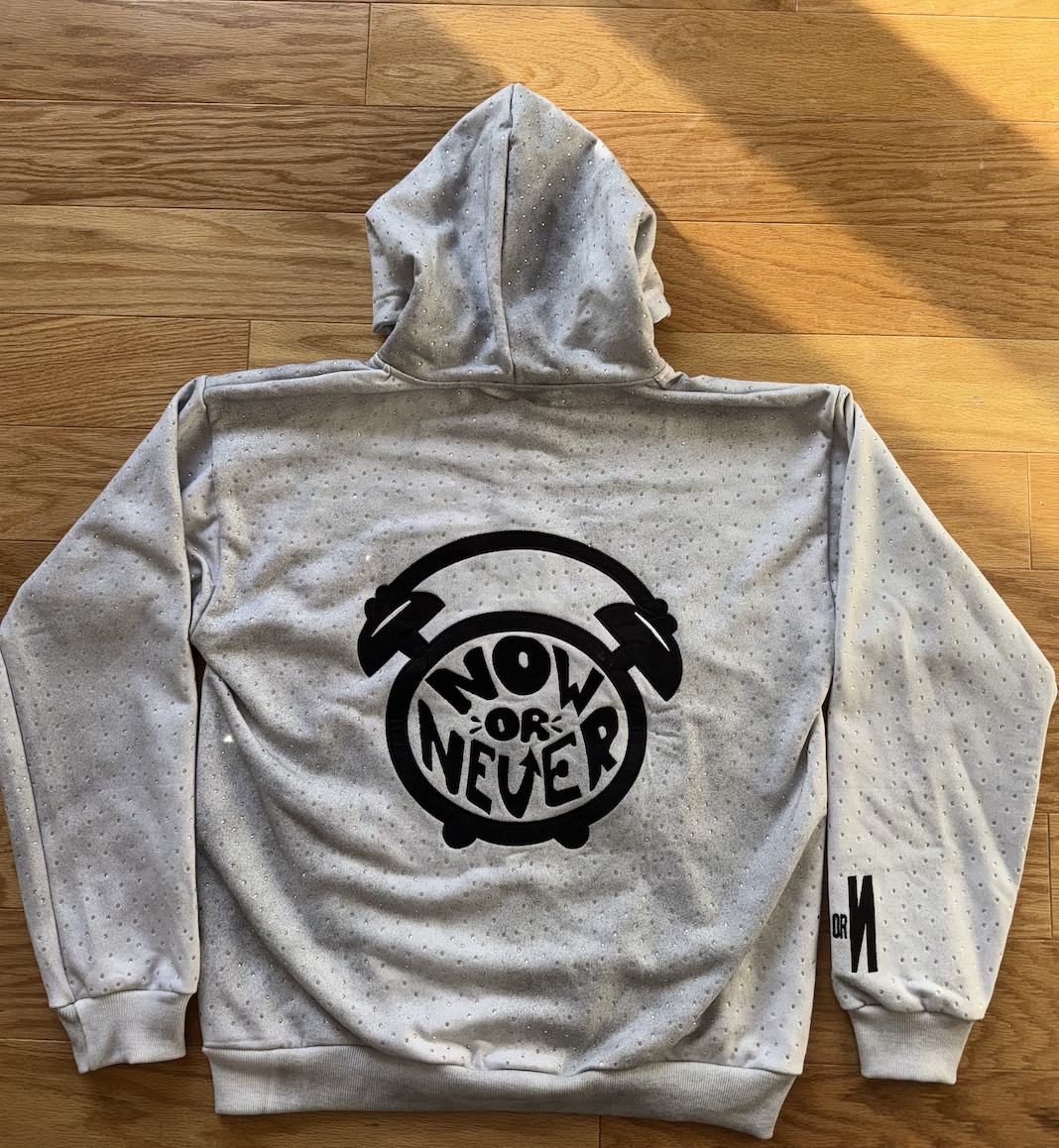 NOW OR NEVER Swarvorski Zip Up