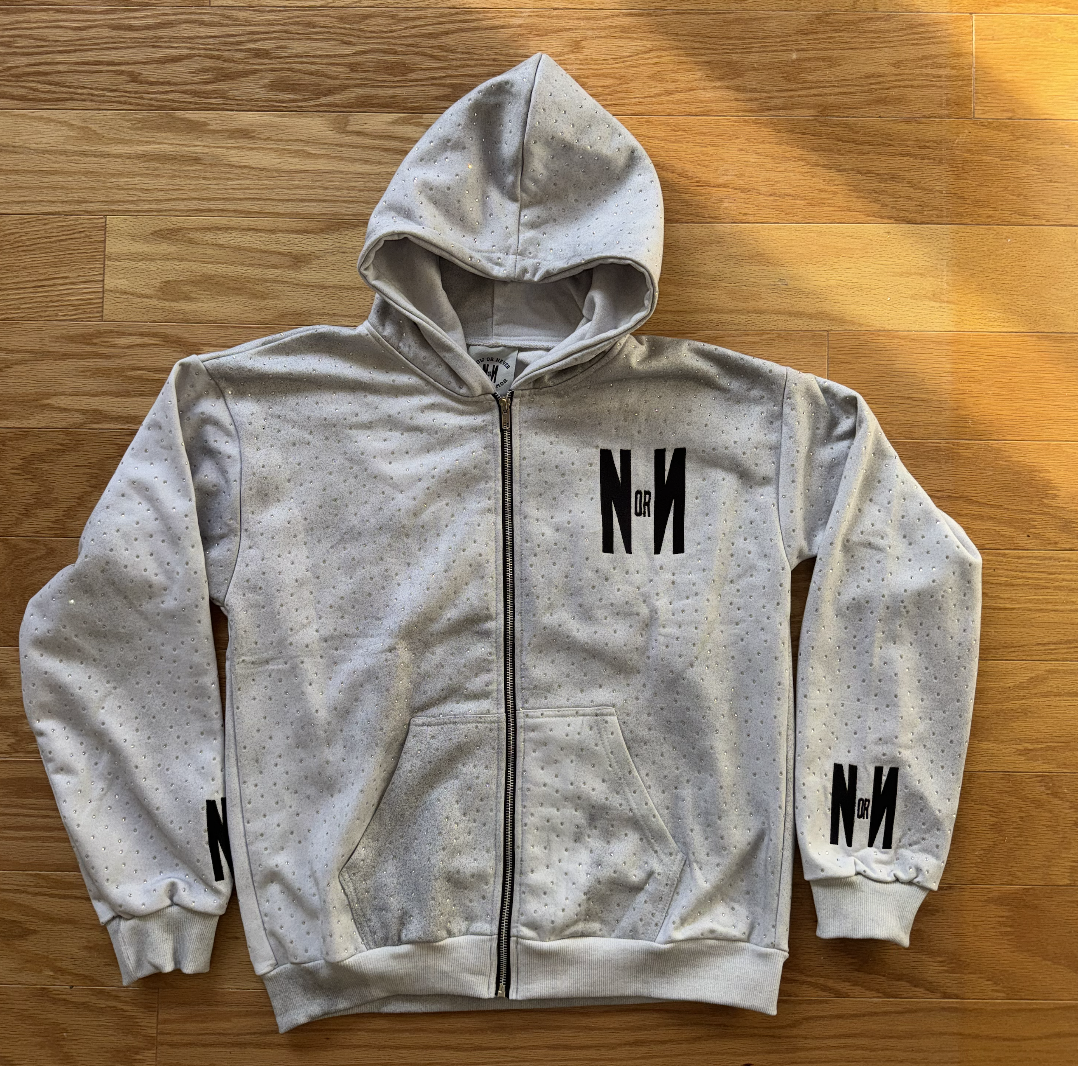 NOW OR NEVER Swarvorski Zip Up