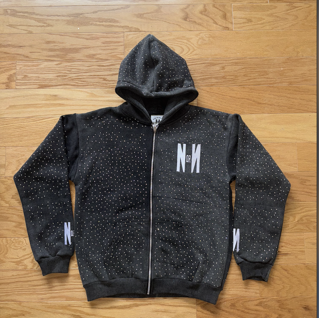 NOW OR NEVER Swarvorski Zip Up