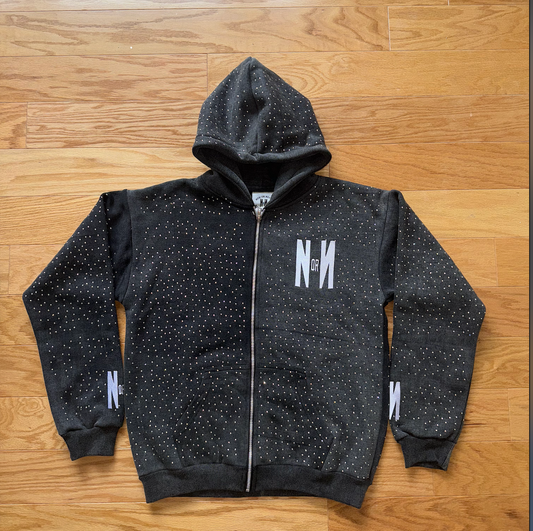 NOW OR NEVER Swarvorski Zip Up